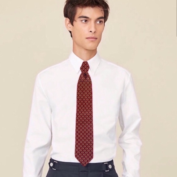 BURBERRY • Burgundy Western Rope Equestrian Silk Classic Tie Made In Italy - Picture 2 of 9